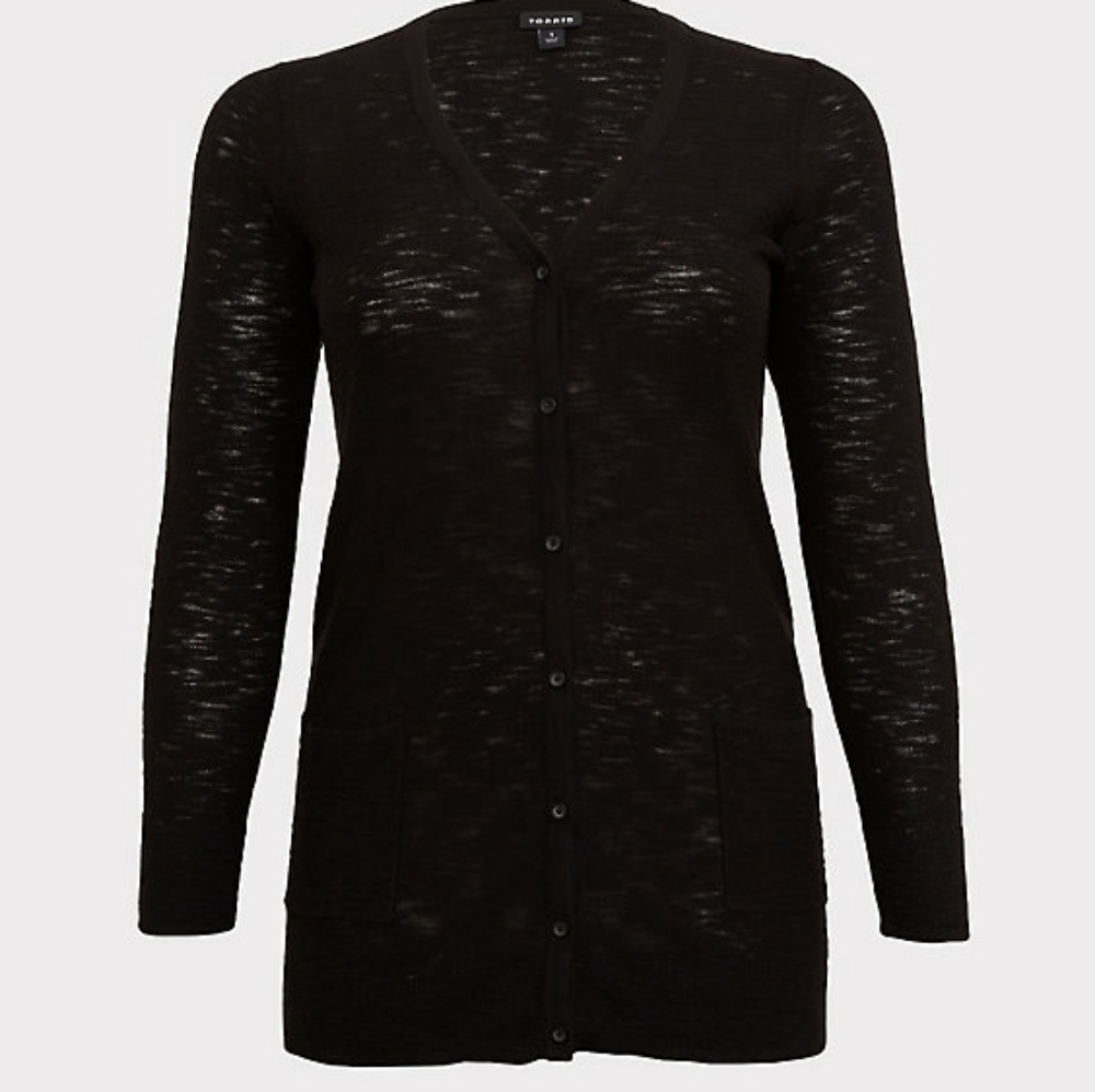 NWT* TORRID BLACK, size 3 BOYFRIEND SLUB CARDIGAN